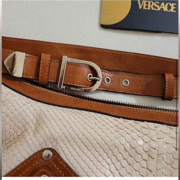 *Sold- Versace Snakeskin Handbag with Leather Strap - Picture 3 of 3